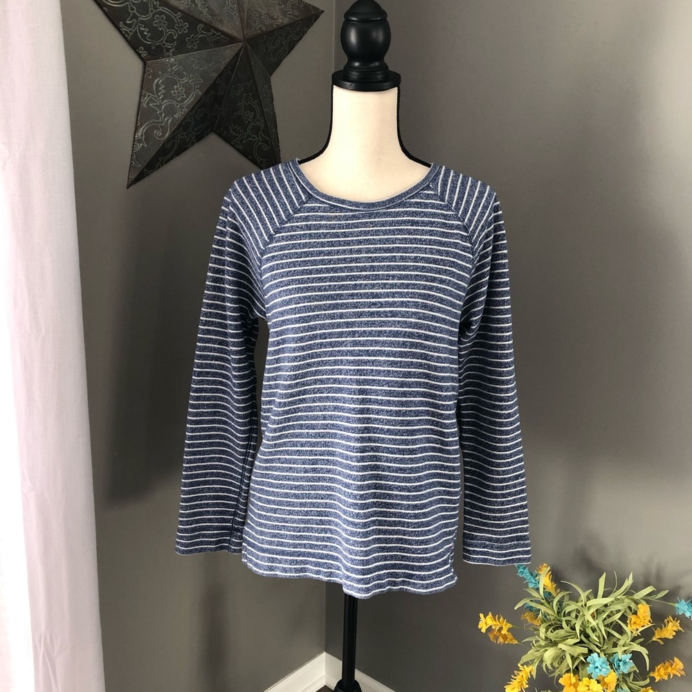 Banana Republic Pullover Striped Sweater Blue Sz Medium